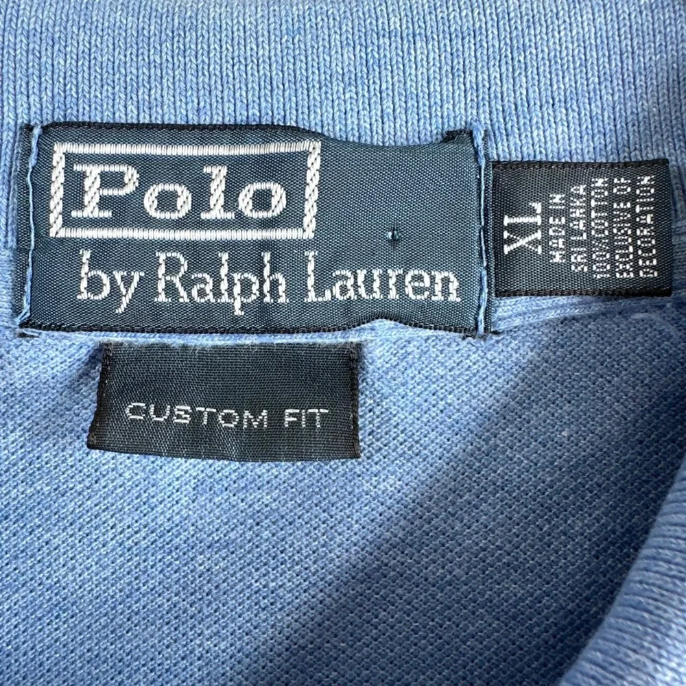 Polo Ralph Lauren Polo Shirt Mens XL Extra Large Blue Custom Fit Pony Logo Pique